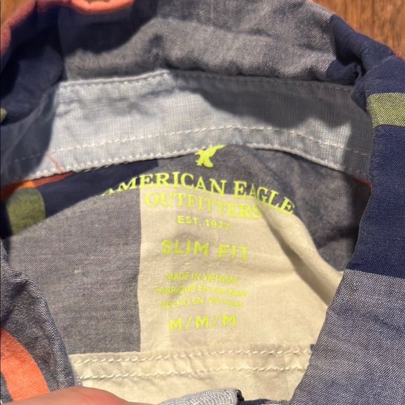 AMERICAN EAGLE Slim SS Button-Up - M - Picture 2 of 10